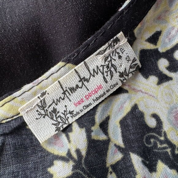 Intimately Free People Womens XS Dress Darjeeling Print Black Mini Floral Boho - Picture 7 of 9